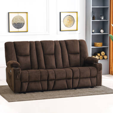 Heated best sale reclining sofa